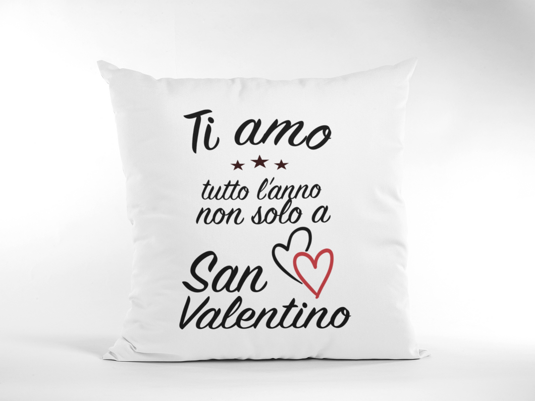 Italien Kissen Valentinstag TI AMO Tutto l'anno non solo a san Valentino Sofa Kissen 40 x 40 cm Geschenk Partner Partnerin Liebe italienisch
