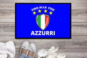 Fußmatte Italien Fußball Meisterschaft Fino alla Fine Italienisch Azzurri Blau