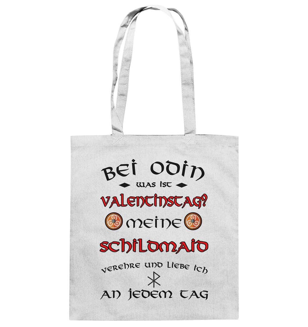 Bei Odin was ist Valentinstag - Tasche Baumwolle lange Henkel - Odin Schildmaid Geschenk - Baumwolltasche